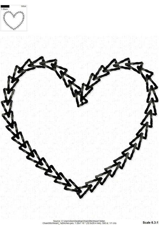 Quick Light Chain Stitch Heart