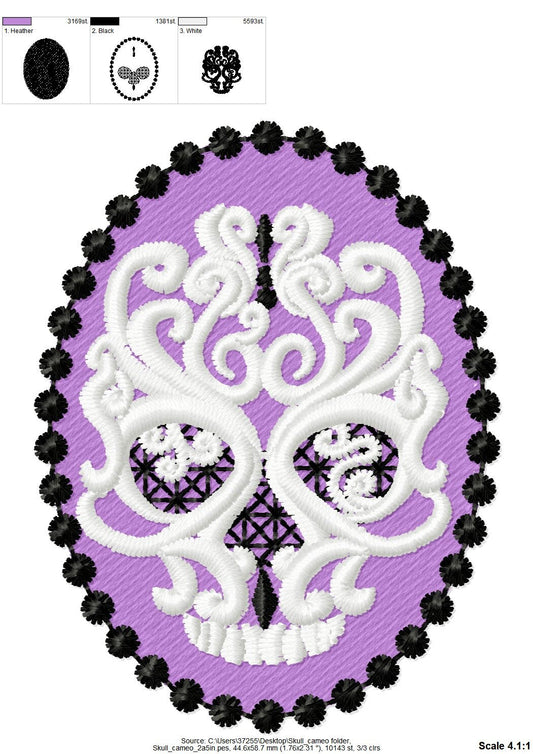 Skull Cameo Stencil Curl