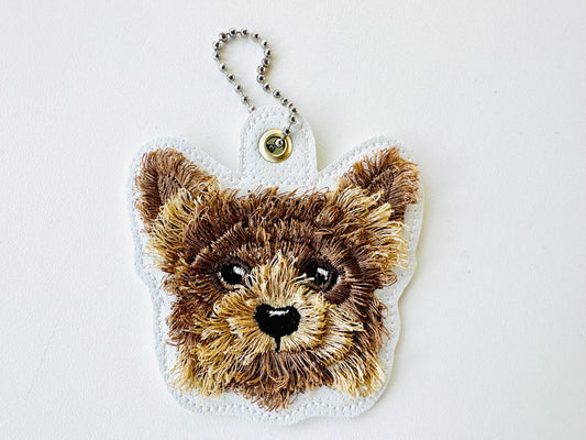 Fringed Dog Yorkie Puppy Keychain