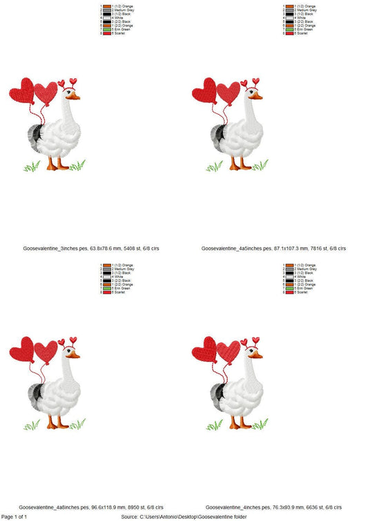 Fringed Valentine Goose