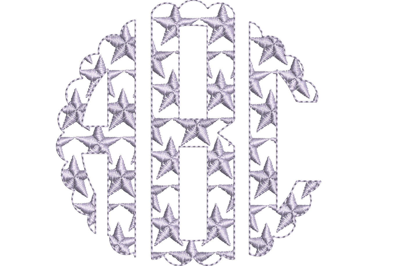 Independence 4th July Scalloped Monogram Font