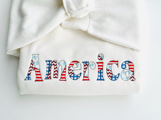 Patchwork American Flag Patterned Font