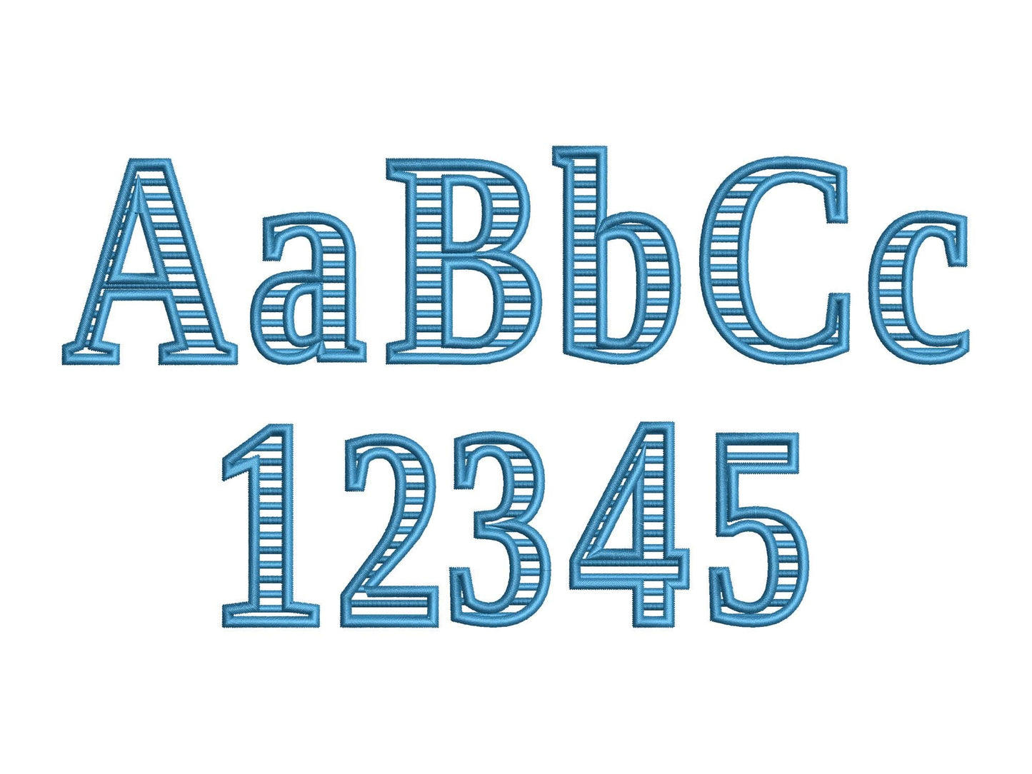 Block Striped Font Satin Stitch