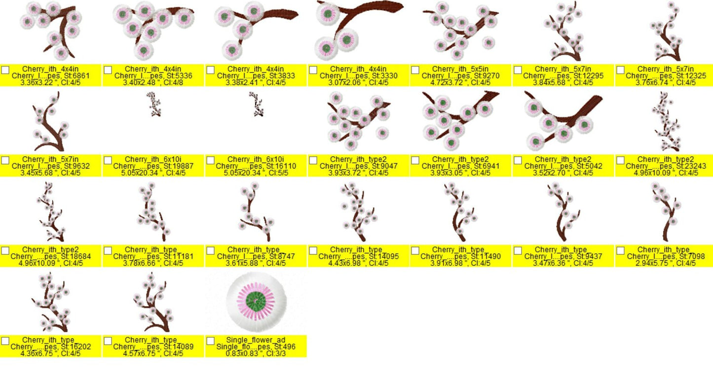 Fringed Cherry Blossom Set