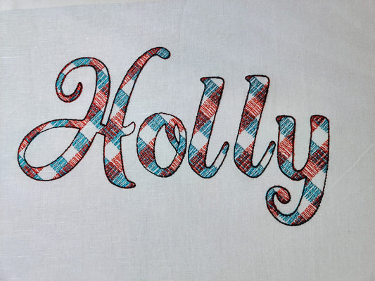 Buffalo Plaid Patterned Font Holly