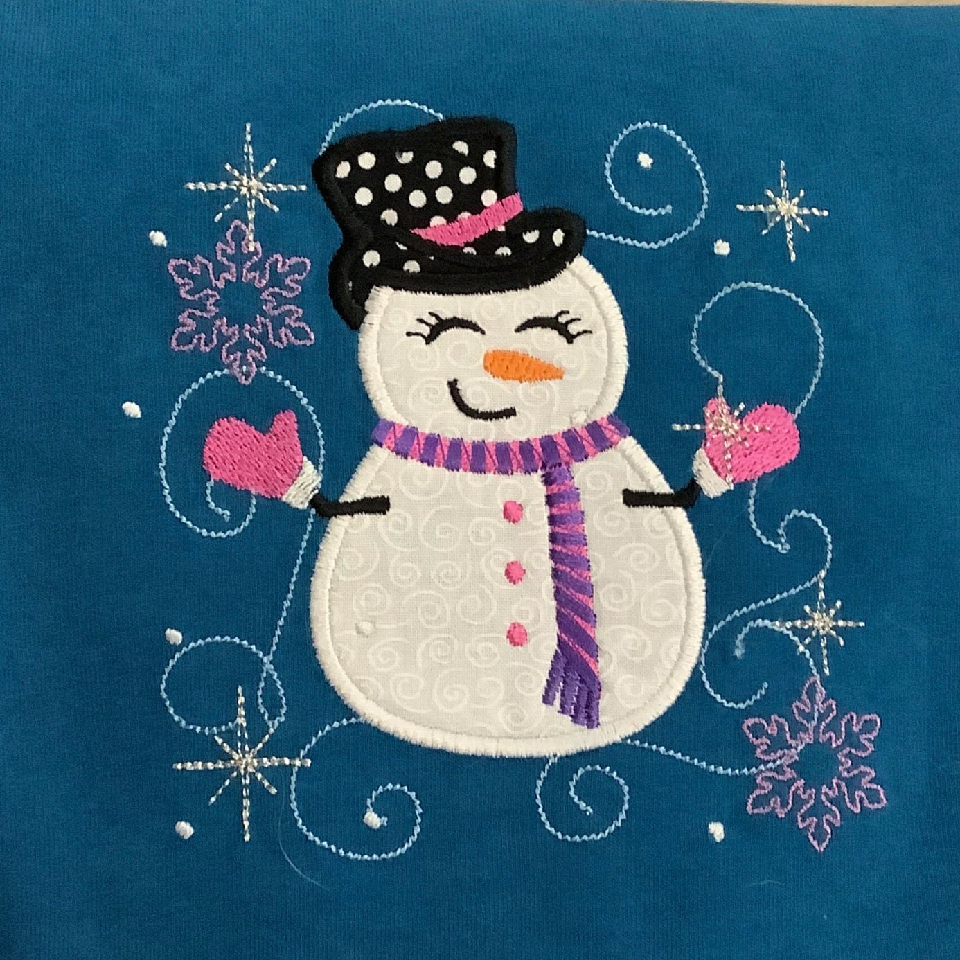 Sparkling Snowman Applique