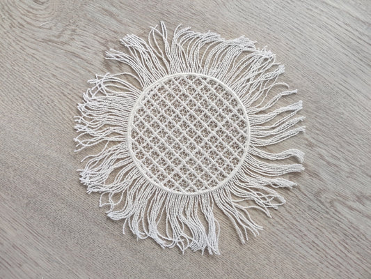 Doily Coaster with Fringed Edge FSL