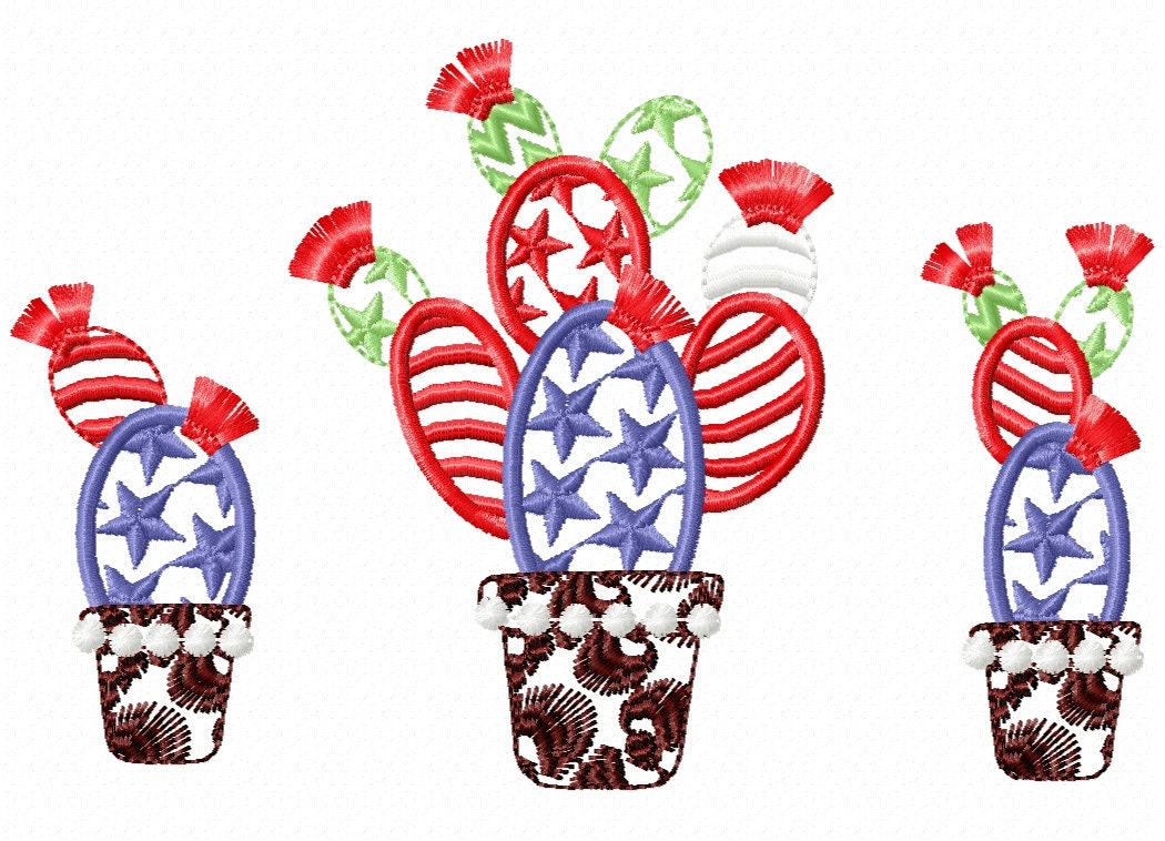 4th of July Patriotic Cactus Succulent