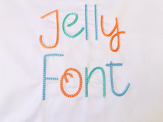 Bold Chain Stitch Font Jelly