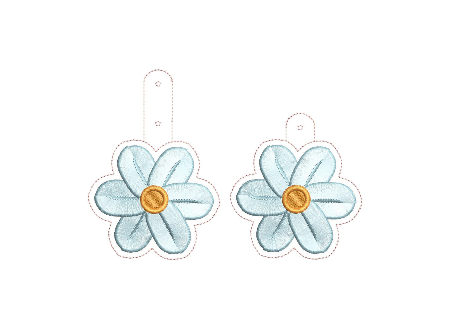 Fringed Daisy Flower Keychain