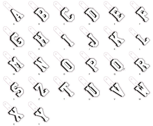 Boys Shadow Monogram Keychain