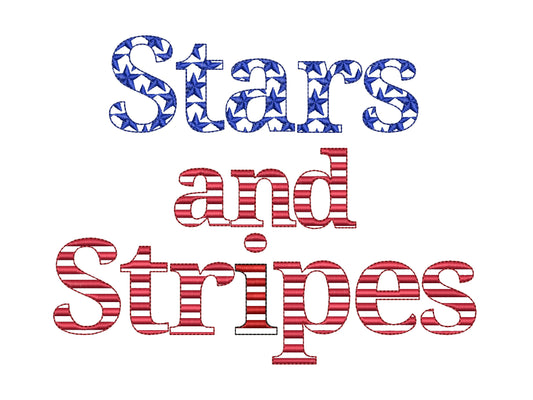 Stars And Stripes Block Patriotic Font