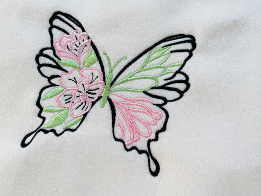 Floral Half Butterfly Outline Set of 2