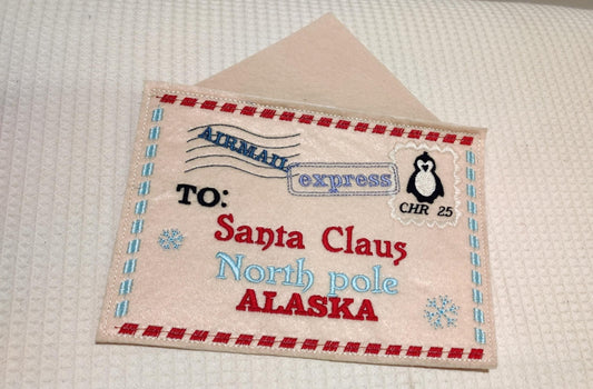 Envelope Express Mail Santa with Penguin