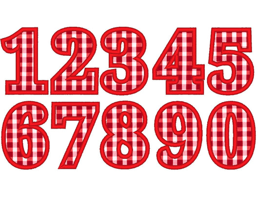 Wide Satin Stitch Classy Birthday Numbers Applique