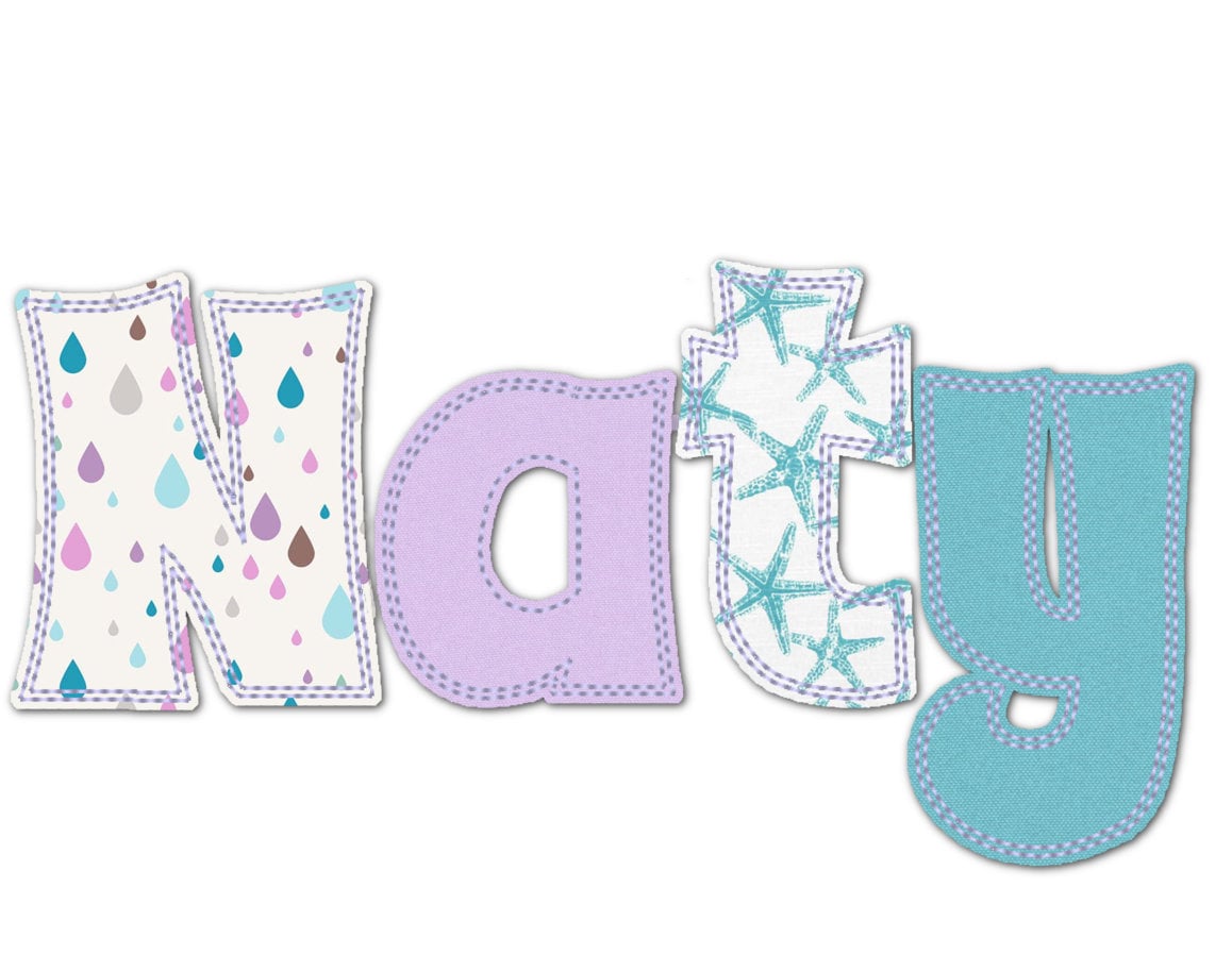 Raggedy Edge Applique Font Elon – Alphabet machine embroidery design by Artapli