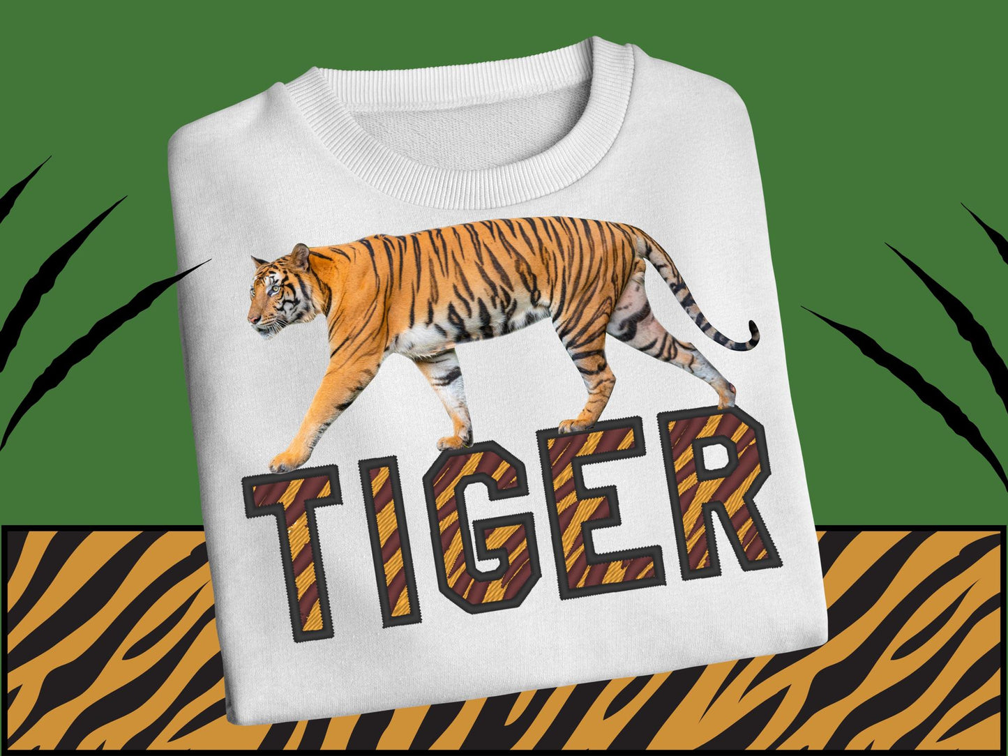 Tiger print embroidery Font MINI sizes machine embroidery designs Tiger