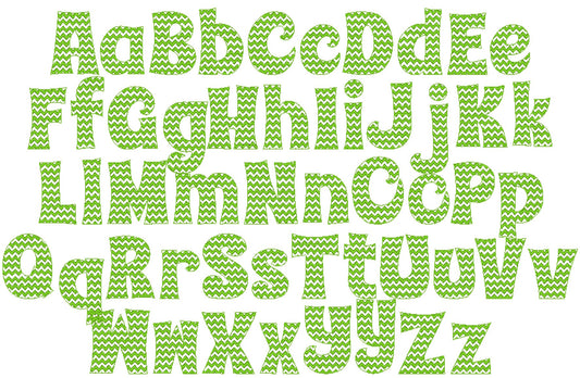 Chevron Zigzag Font quick light stitch and bean outline alphabet