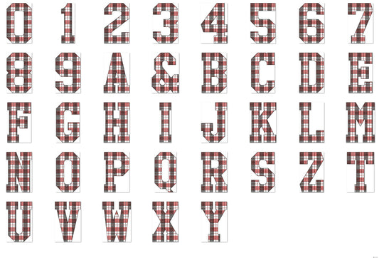 Buffalo Plaid Gingham Patterned Sport Font