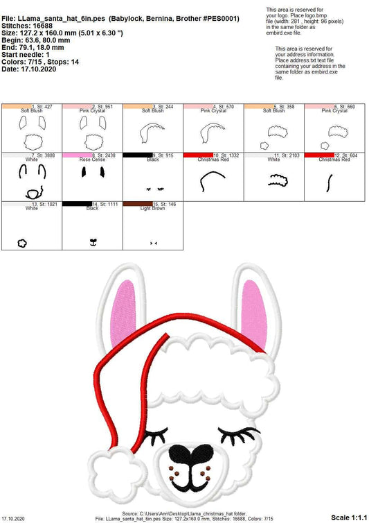 Christmas Llama Alpaca Santa