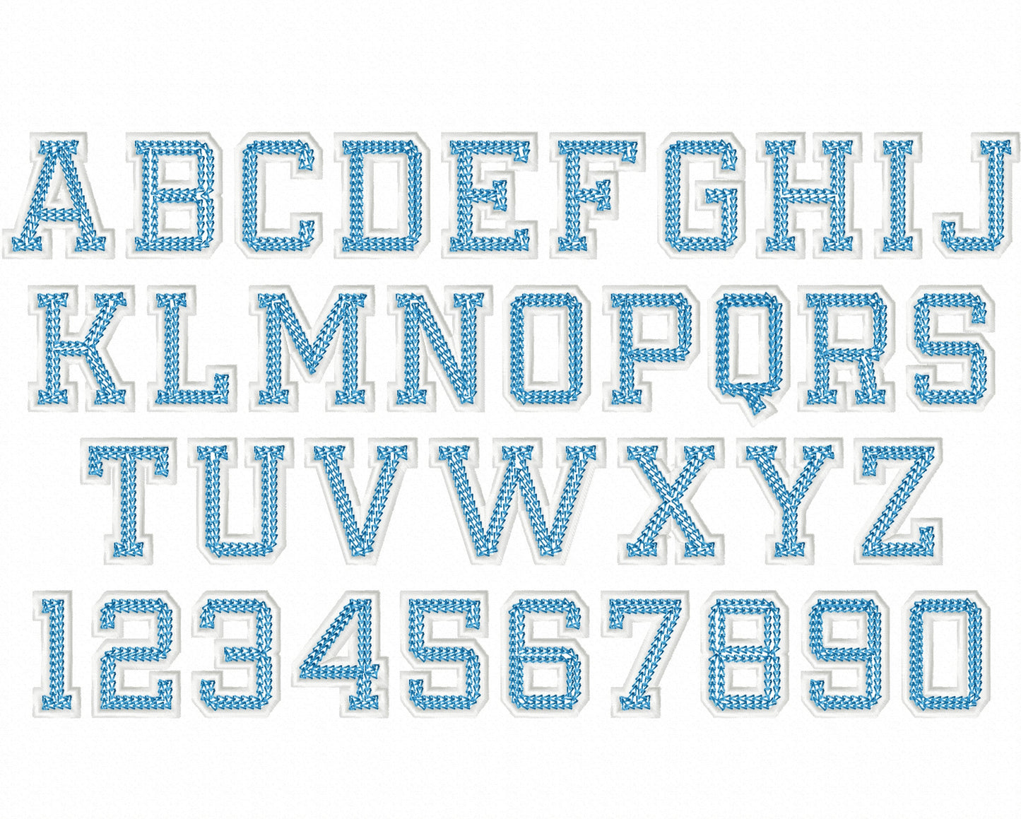 Chain Stitch and Outline Varsity Sport Athletic Font
