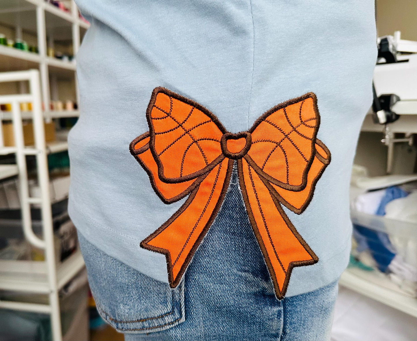 Basketball Side Bow Applique
