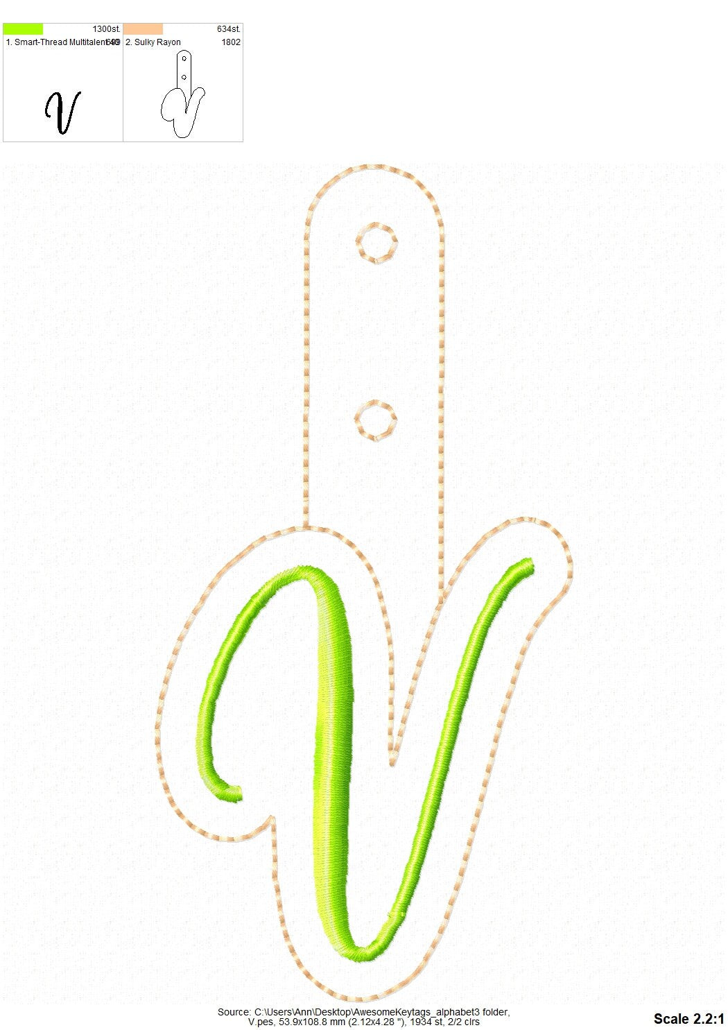 Satin Handwritten Monogram Keychain