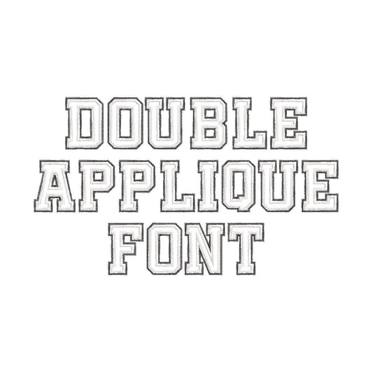 Large 2-Layers Applique Zig Zag Outline Font