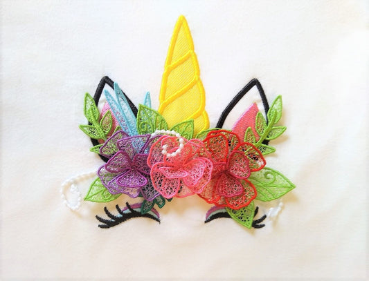 Unicorn Head with Floral Crown FSL