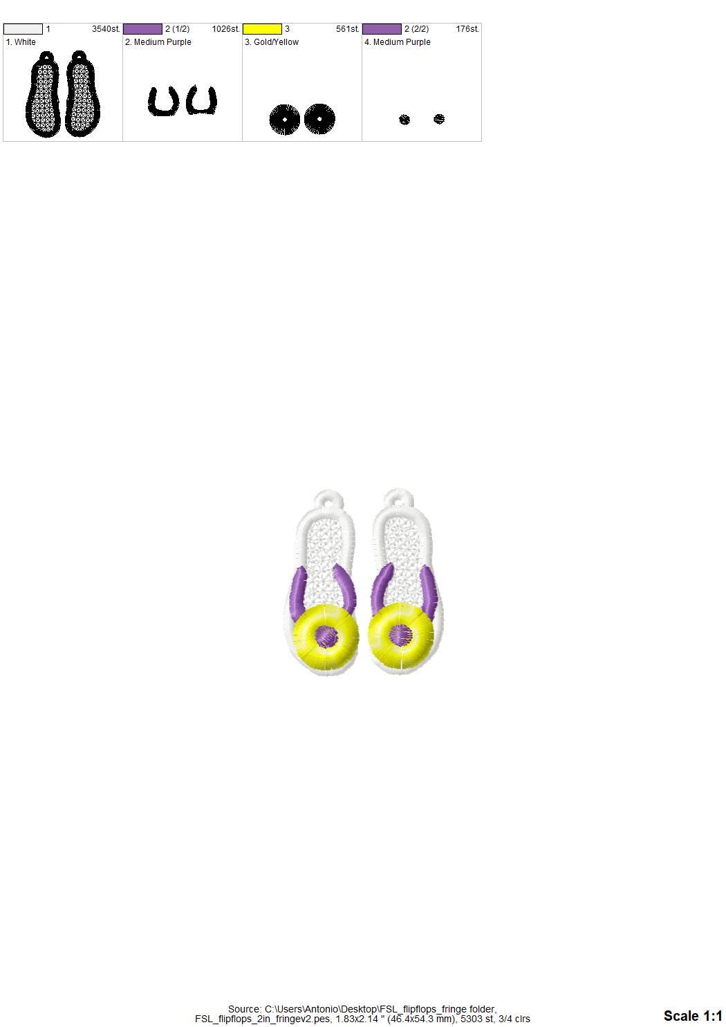 Summer Beach Flip Flops Earrings FSL