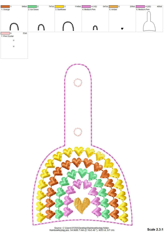 Heart Arc Rainbow Keychain