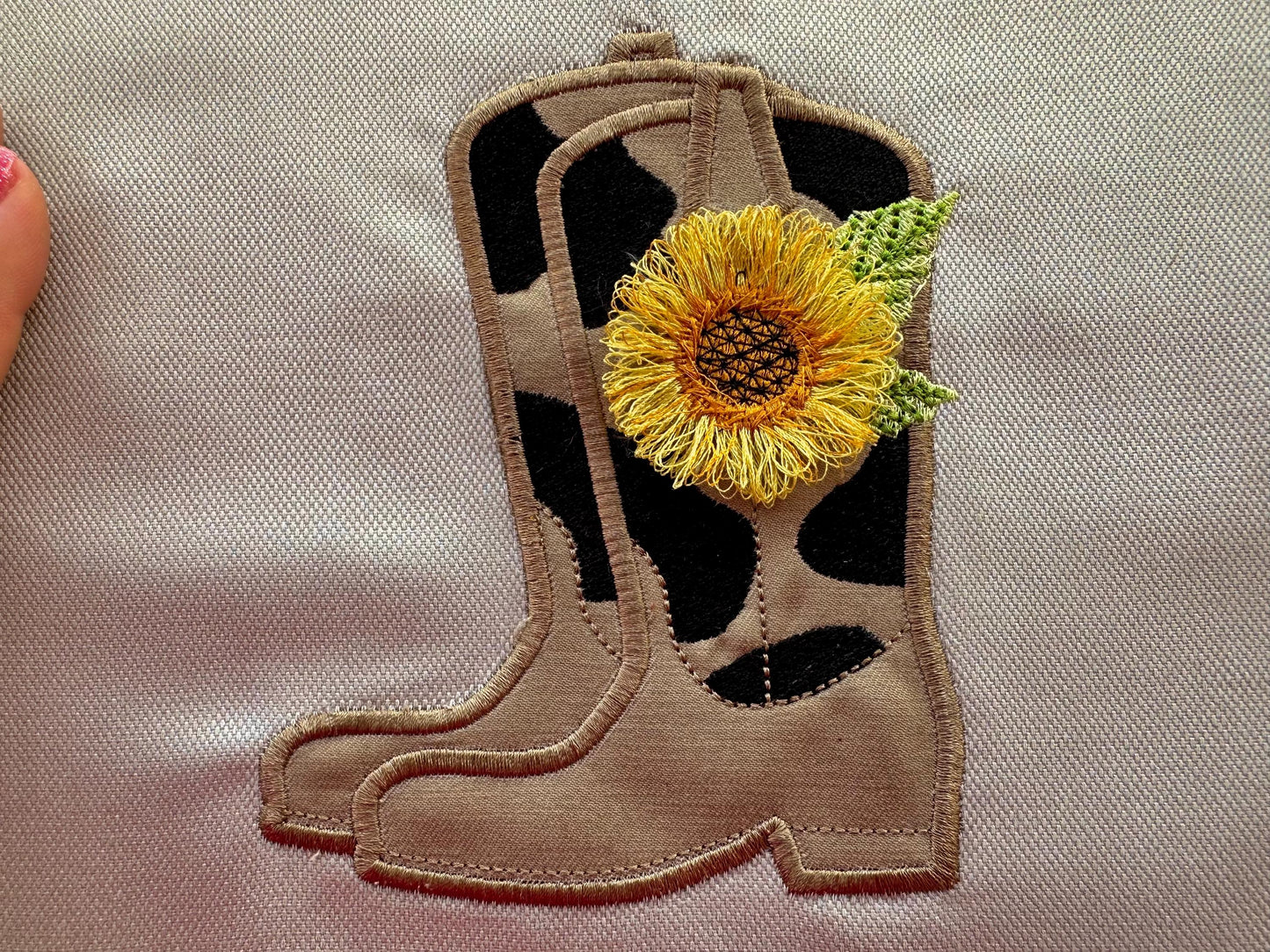 Fringed Sunflower Cowboy Boots and Hat