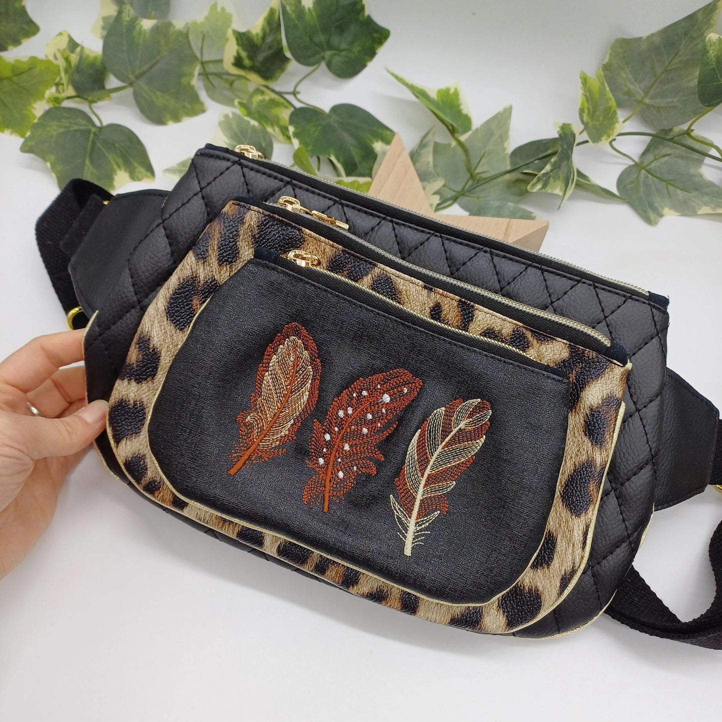 Tiger Leopard Print Feather Set of 5