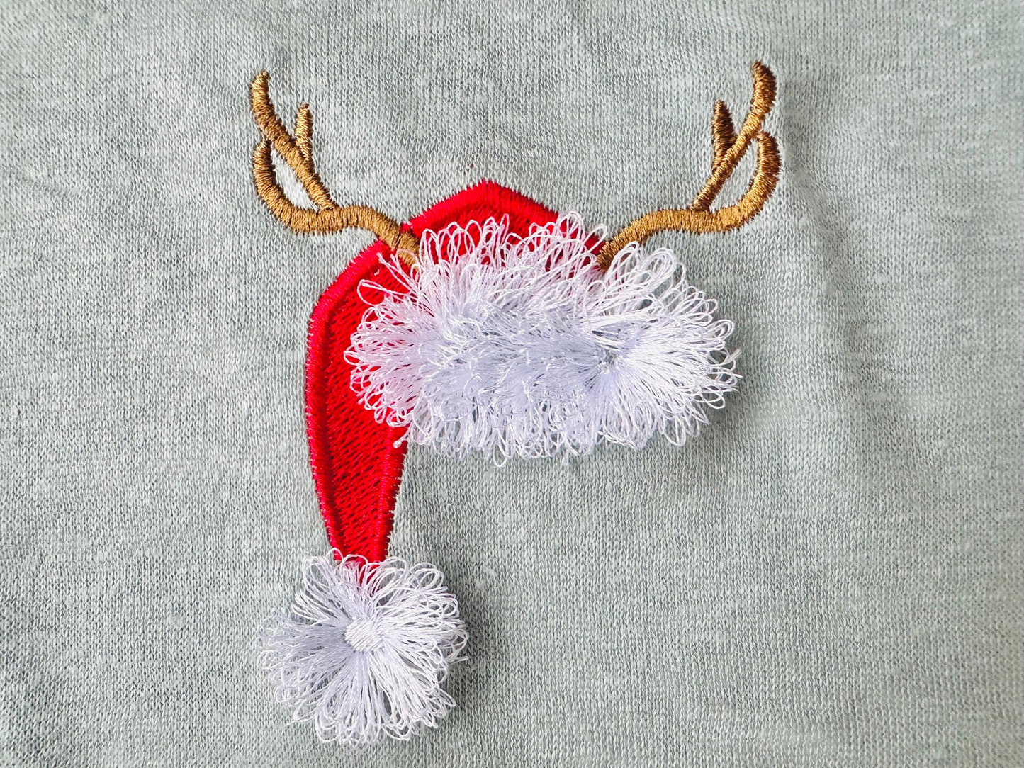 Fringed Deer Antlers and Santa Hat
