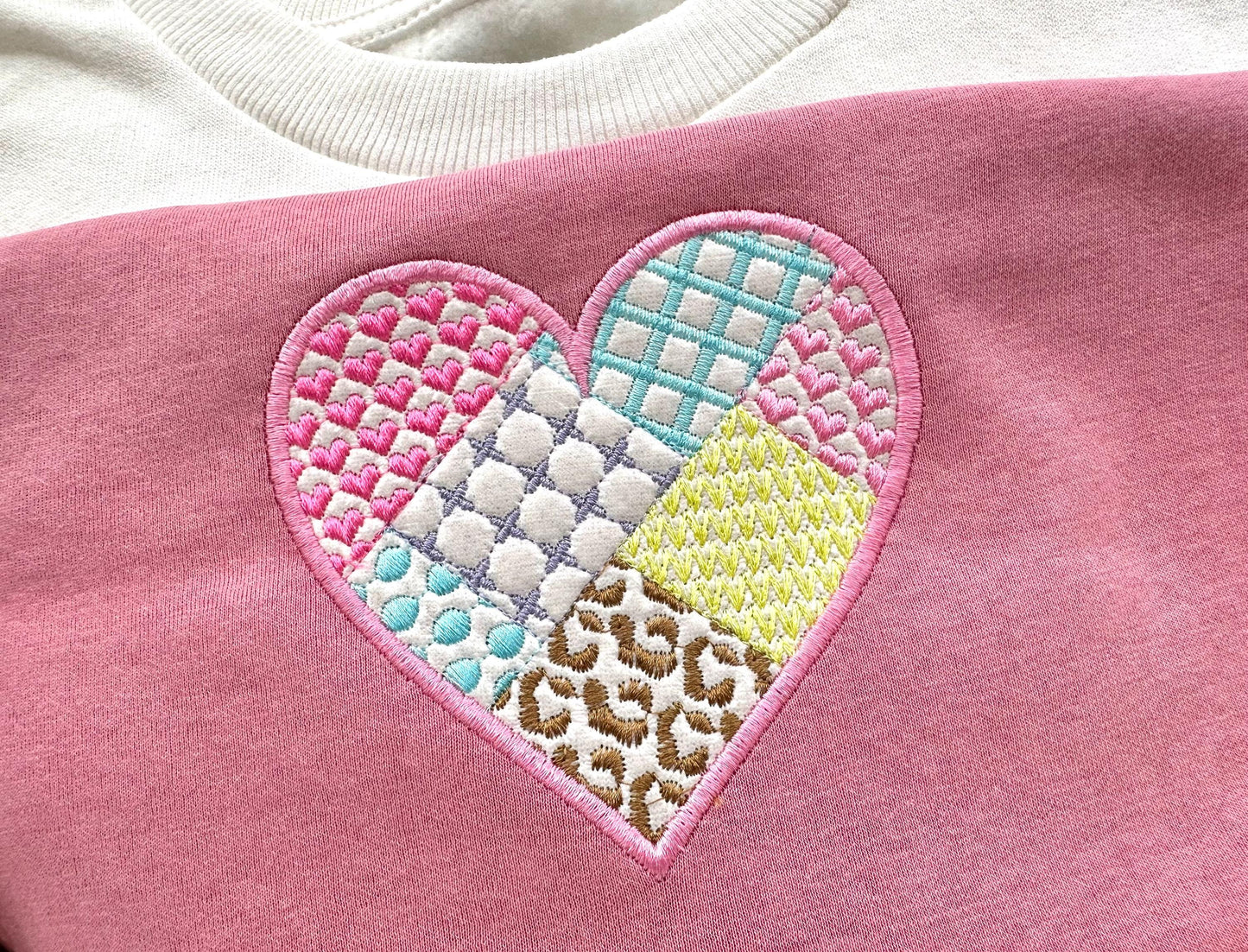 Patchwork Patterned Heart Applique