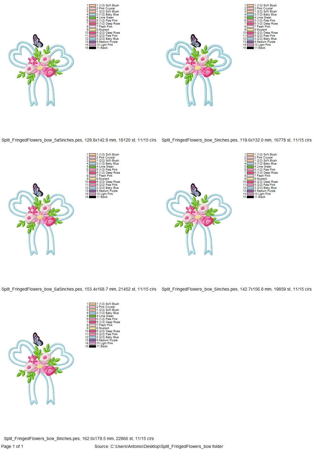 Fringed Flower and Heart Bow