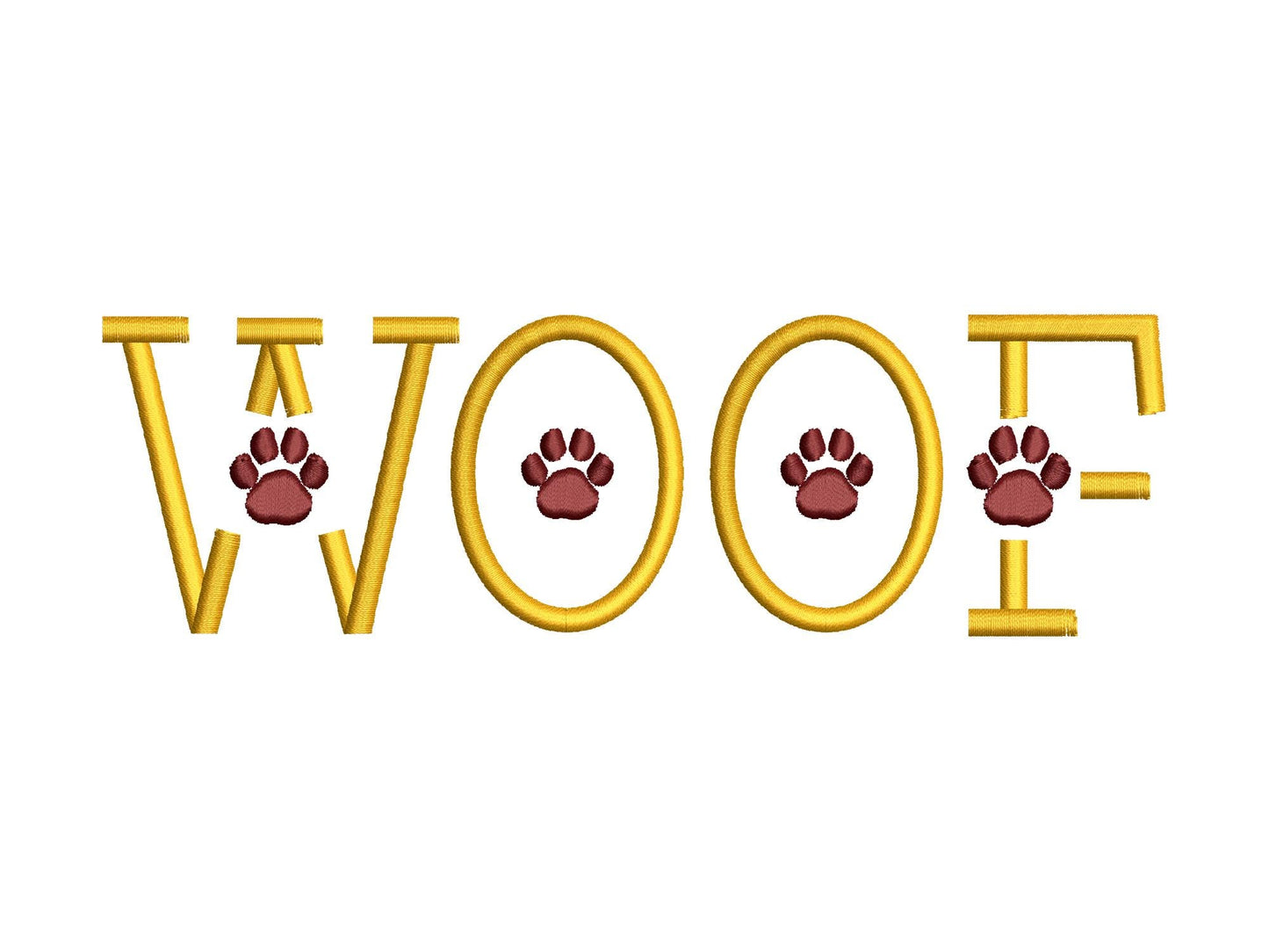 Satin Stitch Block Paw Print Font