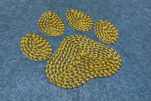 Dog paw chain stitch fill machine embroidery design happy paw print