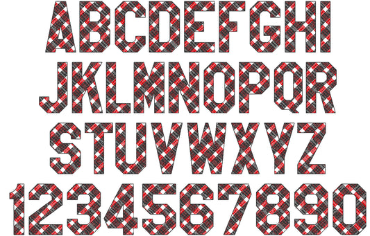 Gingham Block Athletic Varsity Font