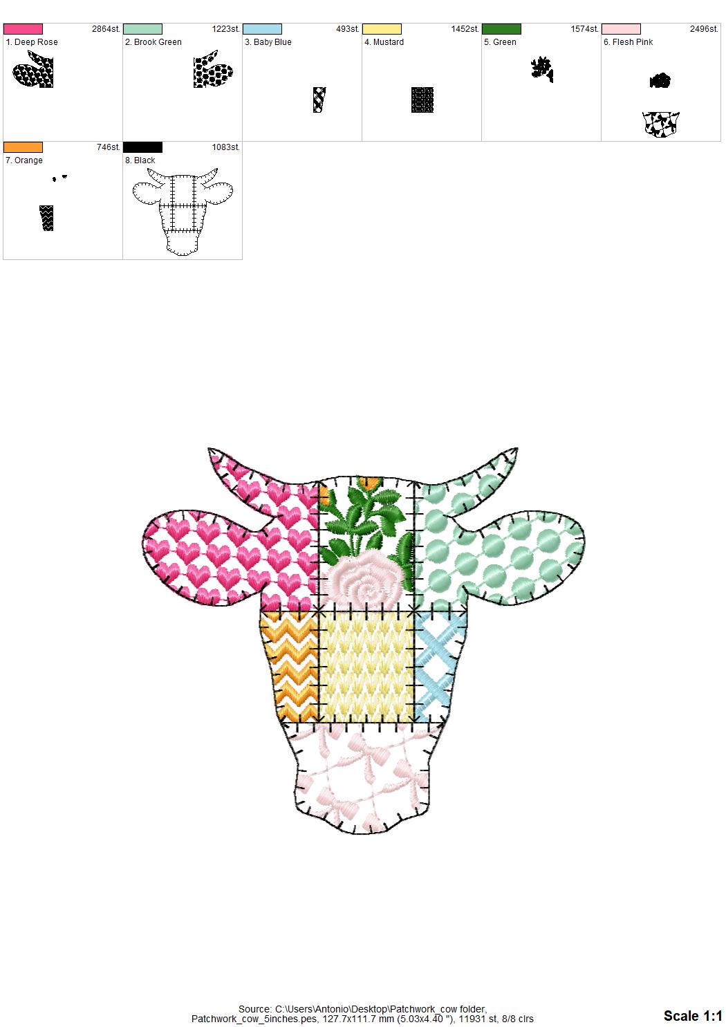 Patchwork Patterned Farm Animals Set