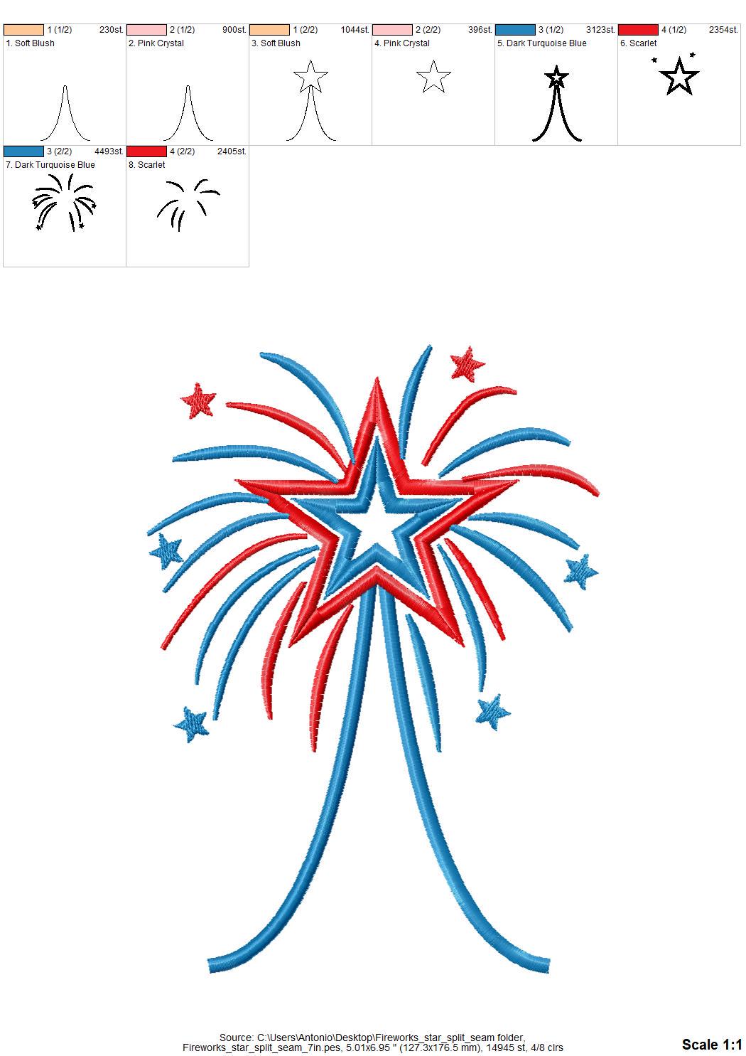 Fireworks Star Split Side Seam