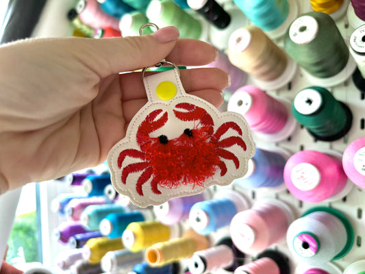 Fringed Crab Keychain