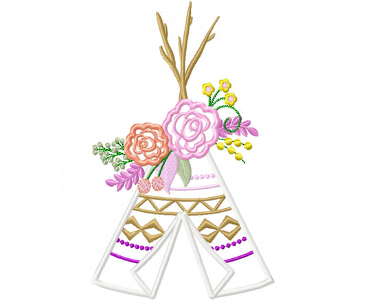 Rose Crown Tepee Teepee Tipi Applique