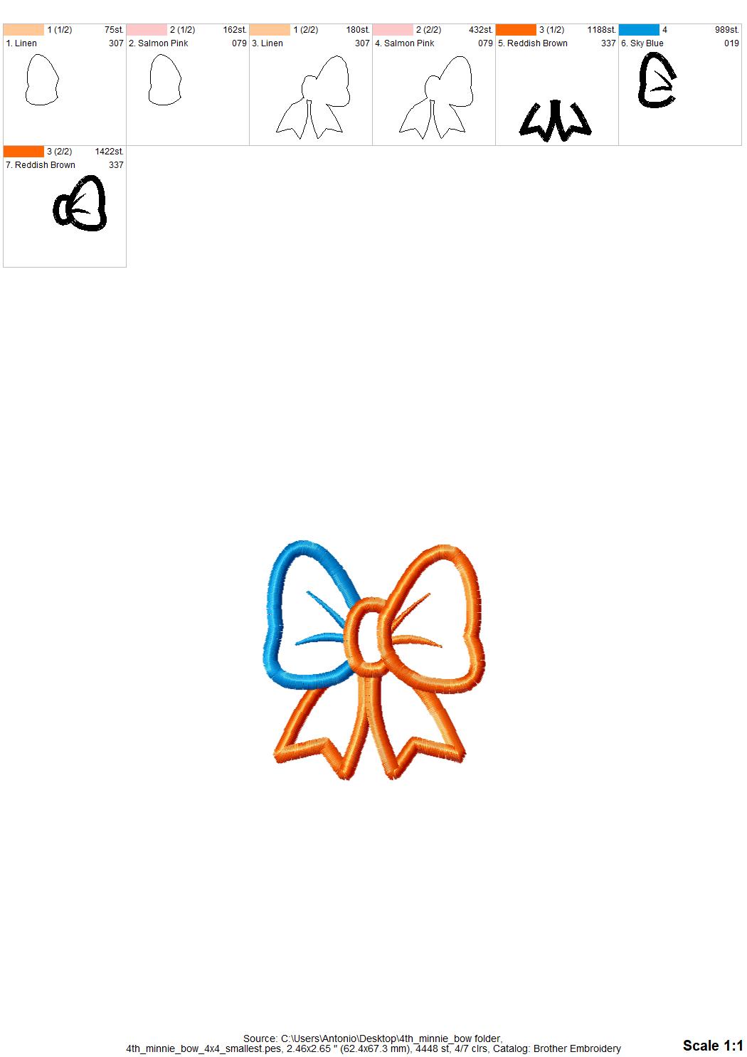 Patriotic Bow Applique