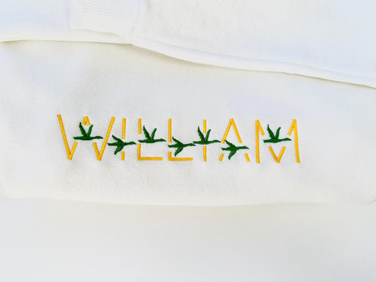 Satin stitch Mallard Font block type alphabet monogram machine