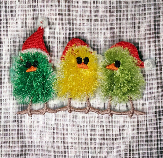 Fringed Christmas Chick Trio