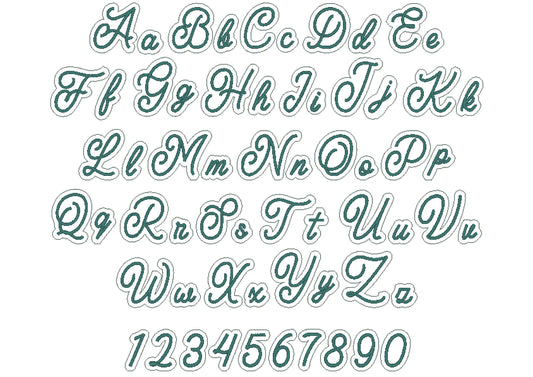 Glitter vinyl handwritten satin stitch italic FONT glitter HTV layer