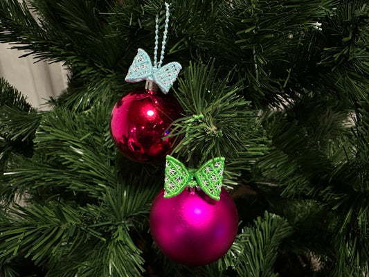 Gingham Bow Christmas Ornament Hanger