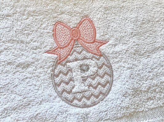 Embossed Chevron Christmas Ornament Monogram