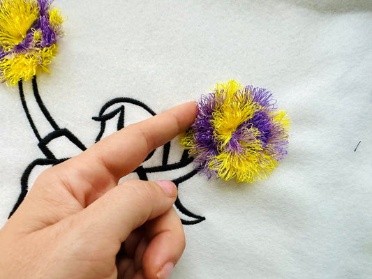 Cheerleader with Fringed Pom Poms